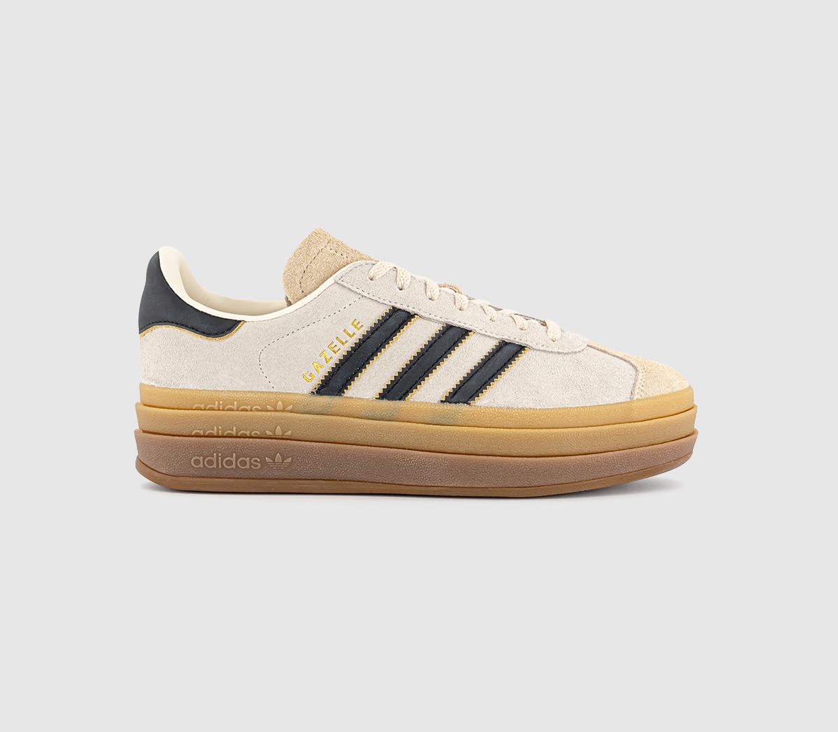 Odd Sizes -  adidas Gazelle Bold W Trainers Cream White Black Sand Strata - UK Sizes Right 5/Left 4