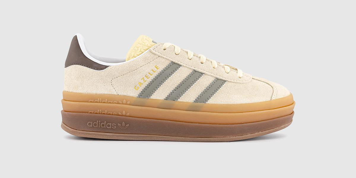adidas Gazelle Bold W Trainers Warm Vanilla Silver Pebble Earth Strata –  OFFCUTS SHOES by OFFICE