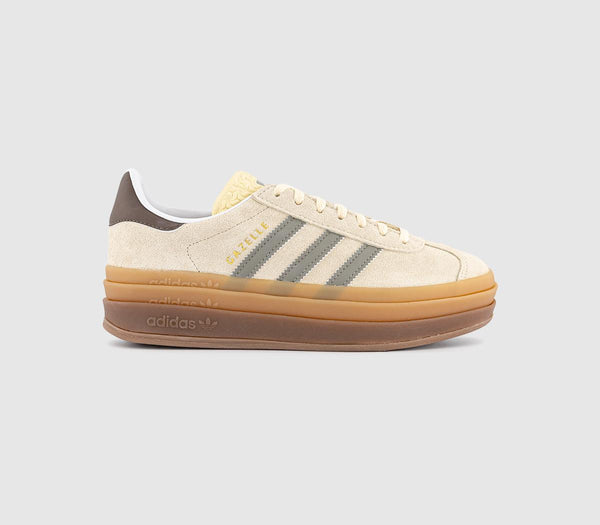  adidas Gazelle Bold W Trainers Warm Vanilla Silver Pebble Earth Strata Uk Size 5.5