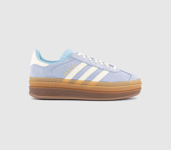 Odd Sizes -  adidas Gazelle Bold W Trainers Clear Sky Cream White Gold Metallic - UK Sizes Right 4/Left 5