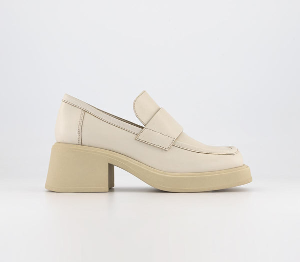Womens Vagabond Shoemakers Dorah Heeled Loafers Off White Uk Size 7