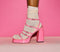 Womens Office Heirloom  Strappy Platform Buckle Sandals Pink Croc