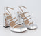 Womens Office Heirloom Strappy Platform Buckle Sandals Silver