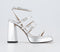 Womens Office Heirloom Strappy Platform Buckle Sandals Silver
