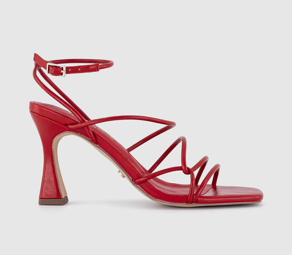 Womens Office Million Dollar Strappy Sandals Red