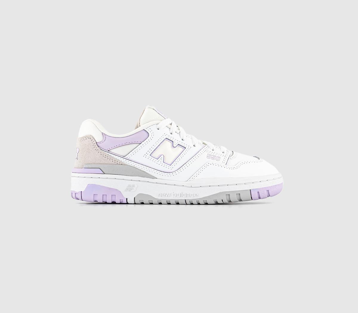 Kids New Balance Bb550 Gs White Grey Purple Uk Size 4