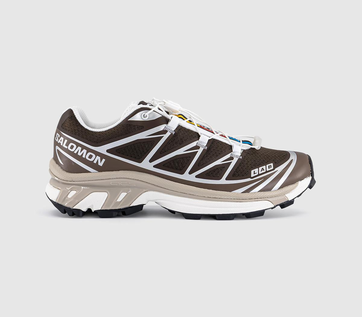 Salomon XT6 Trainers Earth Brown Walnut Silver - OFFCUTS SHOES by OFFICE