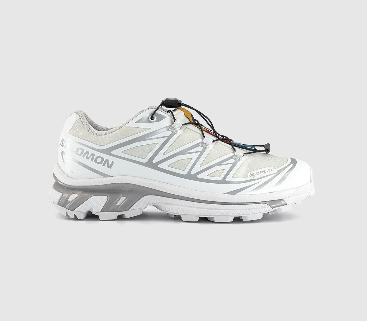Salomon XT-6 GTX Trainers White White Silver - OFFCUTS SHOES by OFFICE