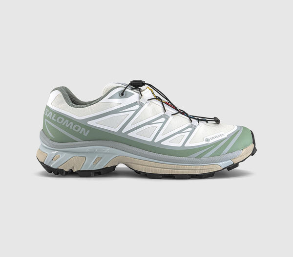 Salomon XT-6 GTX Trainers White Green Milieu Ice Flow