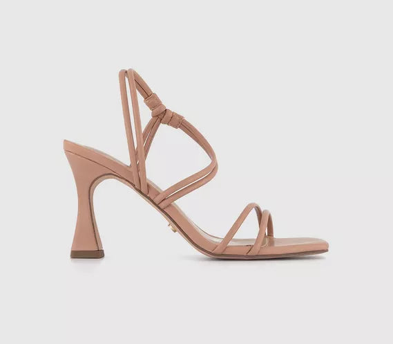 Womens Office Motion Tubular Strappy Knot Detail Heels Nude