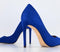 Womens Office Hadley  Pointed Toe Court Heels Blue Nubuck