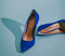 Womens Office Hadley  Pointed Toe Court Heels Blue Nubuck