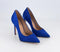 Womens Office Hadley  Pointed Toe Court Heels Blue Nubuck