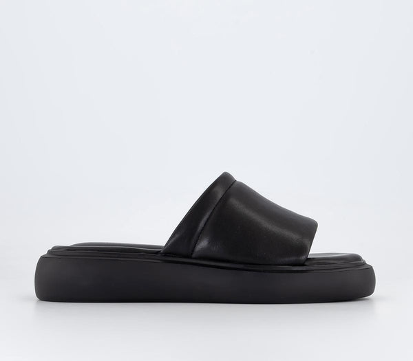 Odd sizes - Womens Vagabond Shoemakers Blenda Slides Black Leather UK Sizes Right 7/Left 8