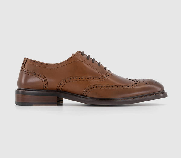 Mens Office Maxwell Oxford Brogue Tan Leather