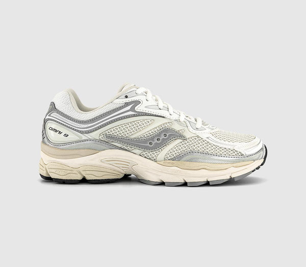 Saucony Progrid Omni 9 Trainers White Silver