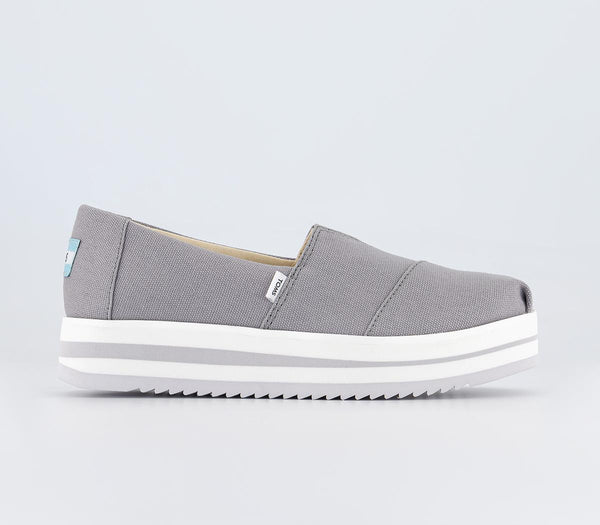 Womens Toms Alpargata Midform Drizzle Grey Canvas Uk Size 3