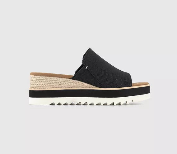 Womens Toms Diana Mule Black Heavy Canvas