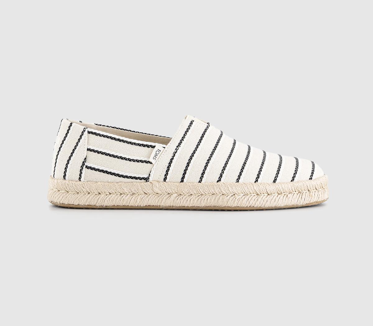 Mens Toms Alpargata Rope 2.0 Fog Woven Stripes