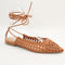 Womens Office Festival Pointed Ankle Strap Shoes Tan