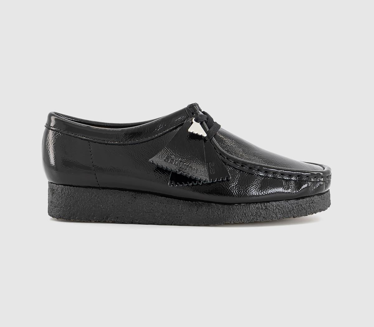 Womens Clarks Original Wallabees Black Patent
