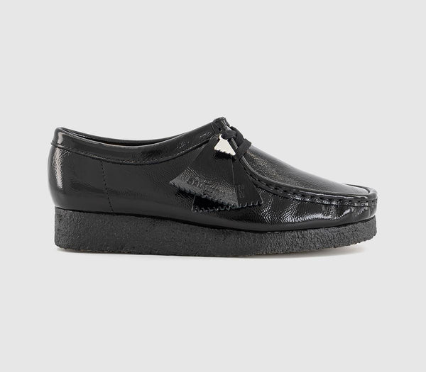 Womens Clarks Original Wallabees Black Patent