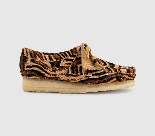 Womens Clarks Originals Womens Wallabees Tiger Print