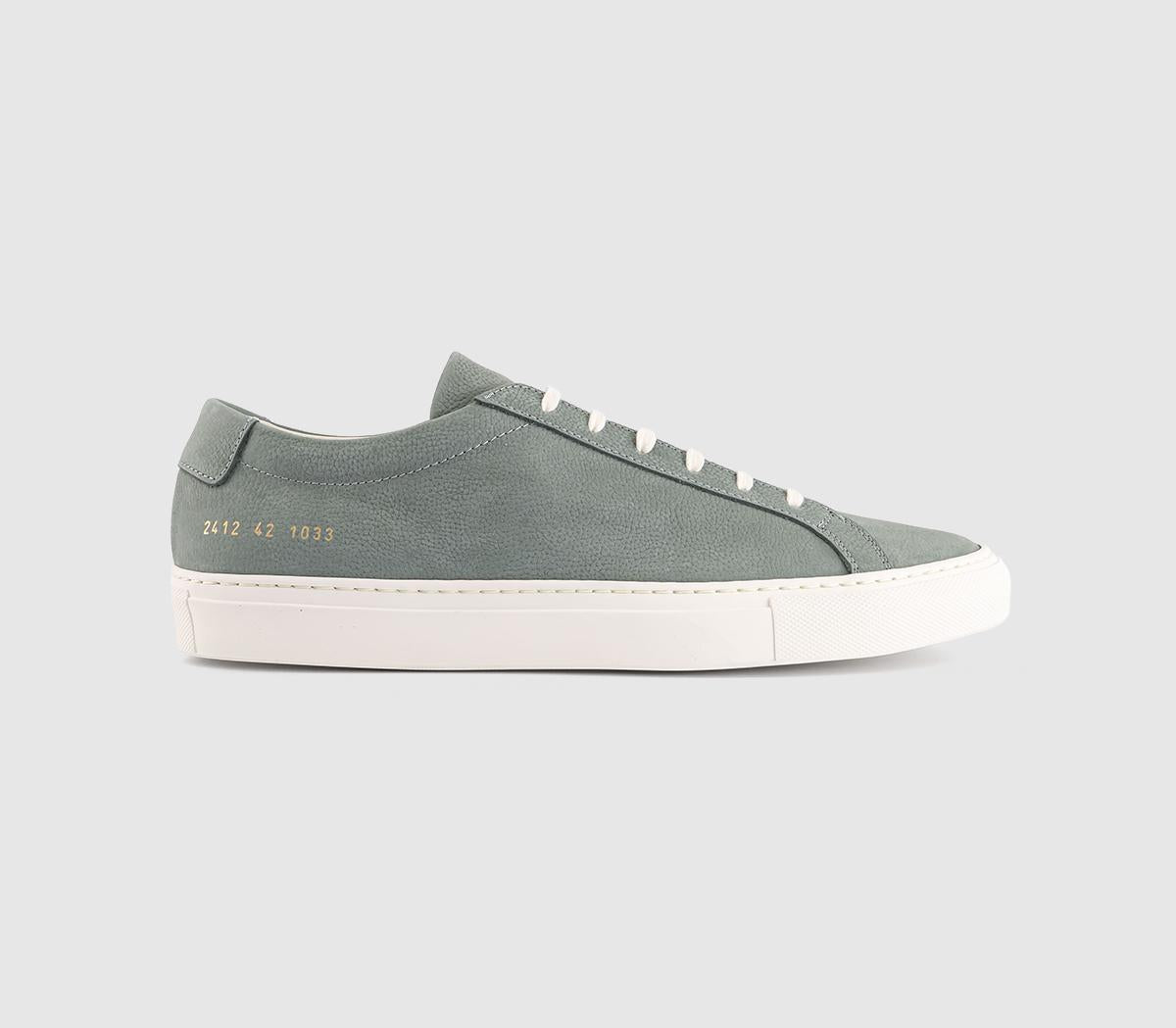 Mens Common Projects Achilles Low Nubuck Sage White Uk Size 8