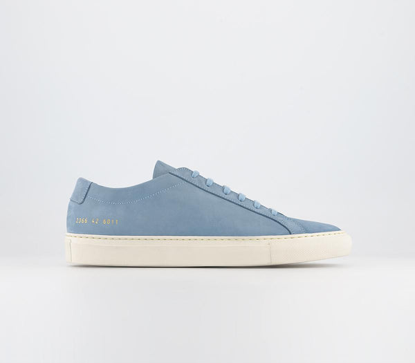 Mens Common Projects Achilles Low Nubuck Powder Blue Uk Size 8