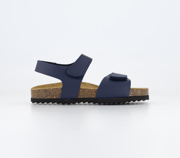 Kids EARTHCHILD Tropical Double Strap Sandals Navy