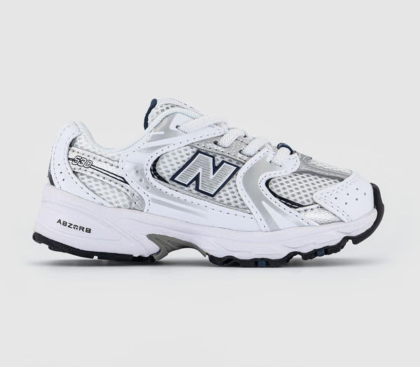 Odd Sizes - Kids New Balance 530 Infant Trainers White Blue - UK Sizes Right 7.5 Infant/Left 8 Infant