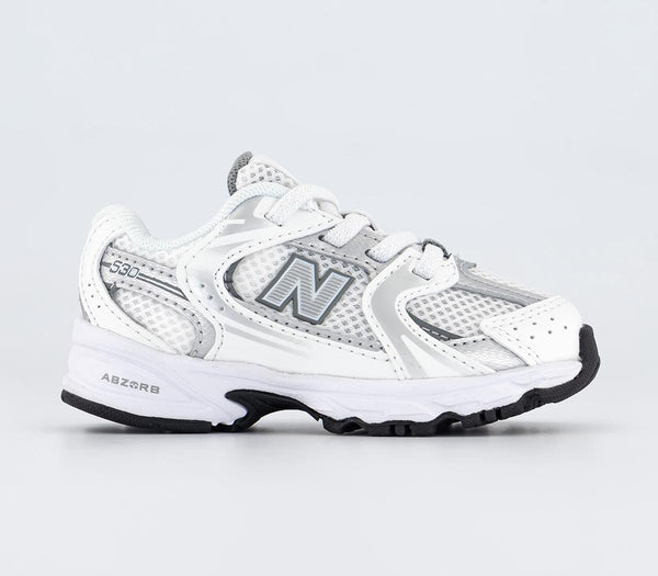 Kids New Balance 530 Infant Trainers White Silver