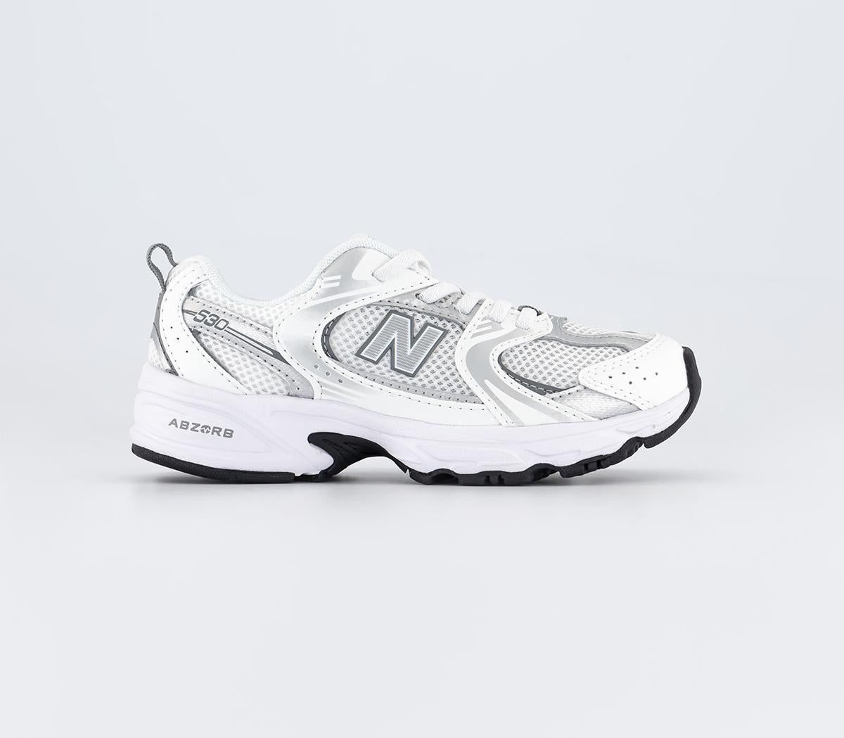 Kids New Balance 530 Youth Trainers White Silver