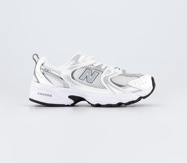 Kids New Balance 530 Youth Trainers White Silver