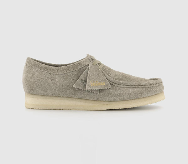 Mens Clarks Originals Wallabee Pale Grey Suede