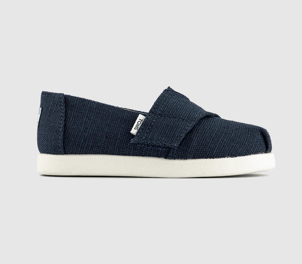 Kids TOMS Alpargata Toddler Shoes Navy Canvas