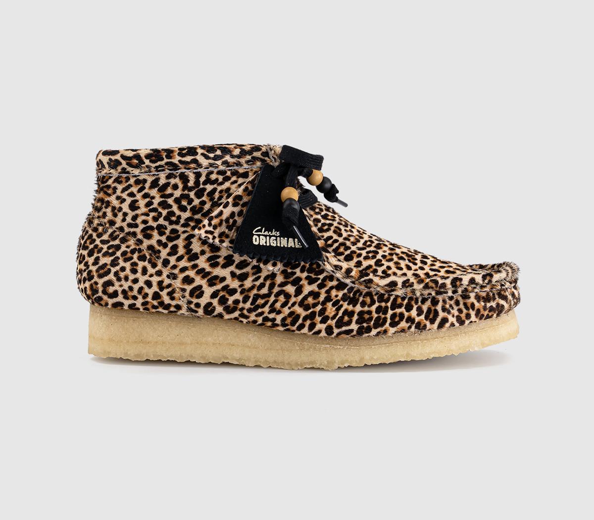 Womens Clarks Originals Womens Wallabee Boots Leopard Print