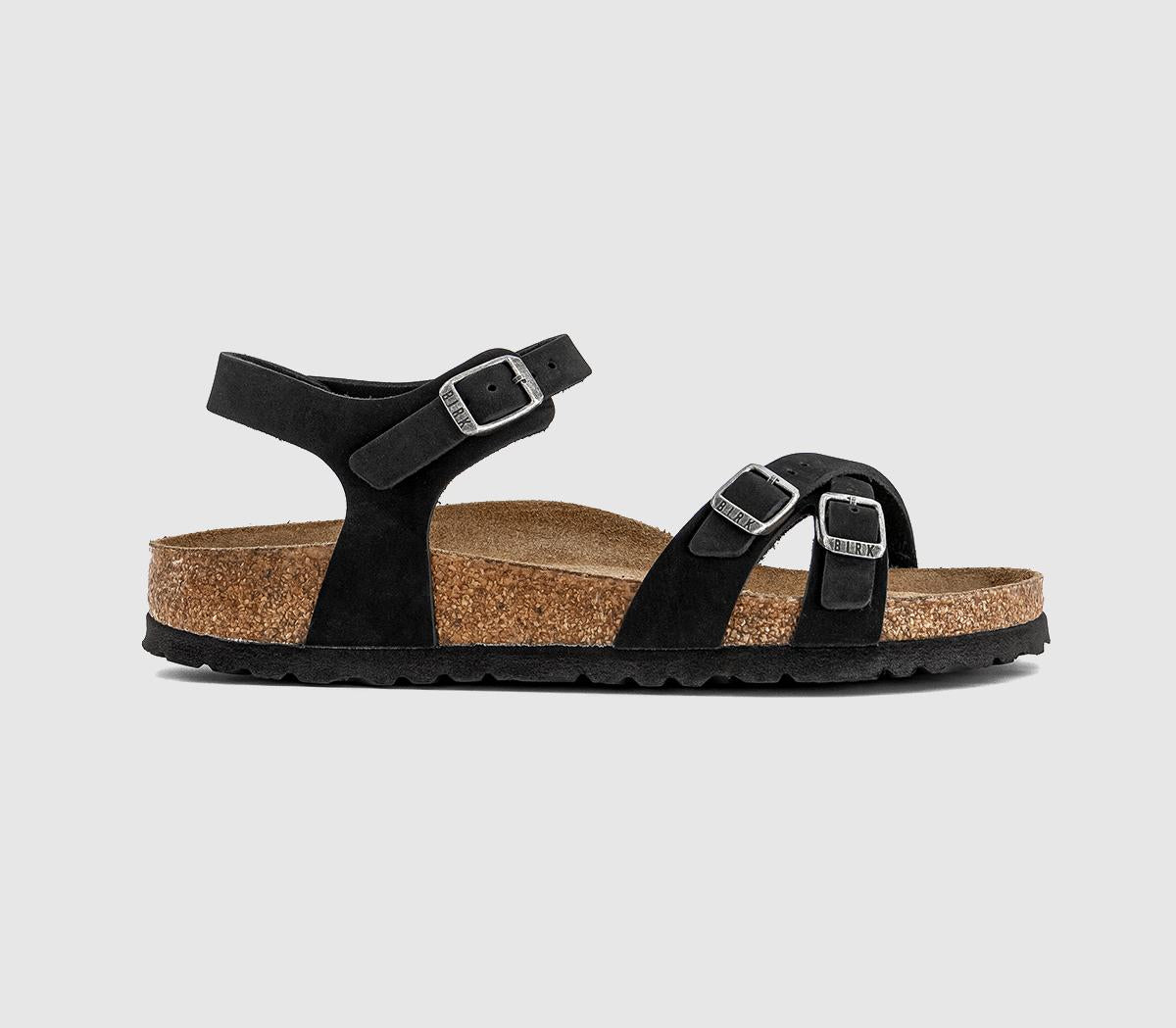 Womens BIRKENSTOCK Kumba Soft Footbed Sandals Black Nubuck