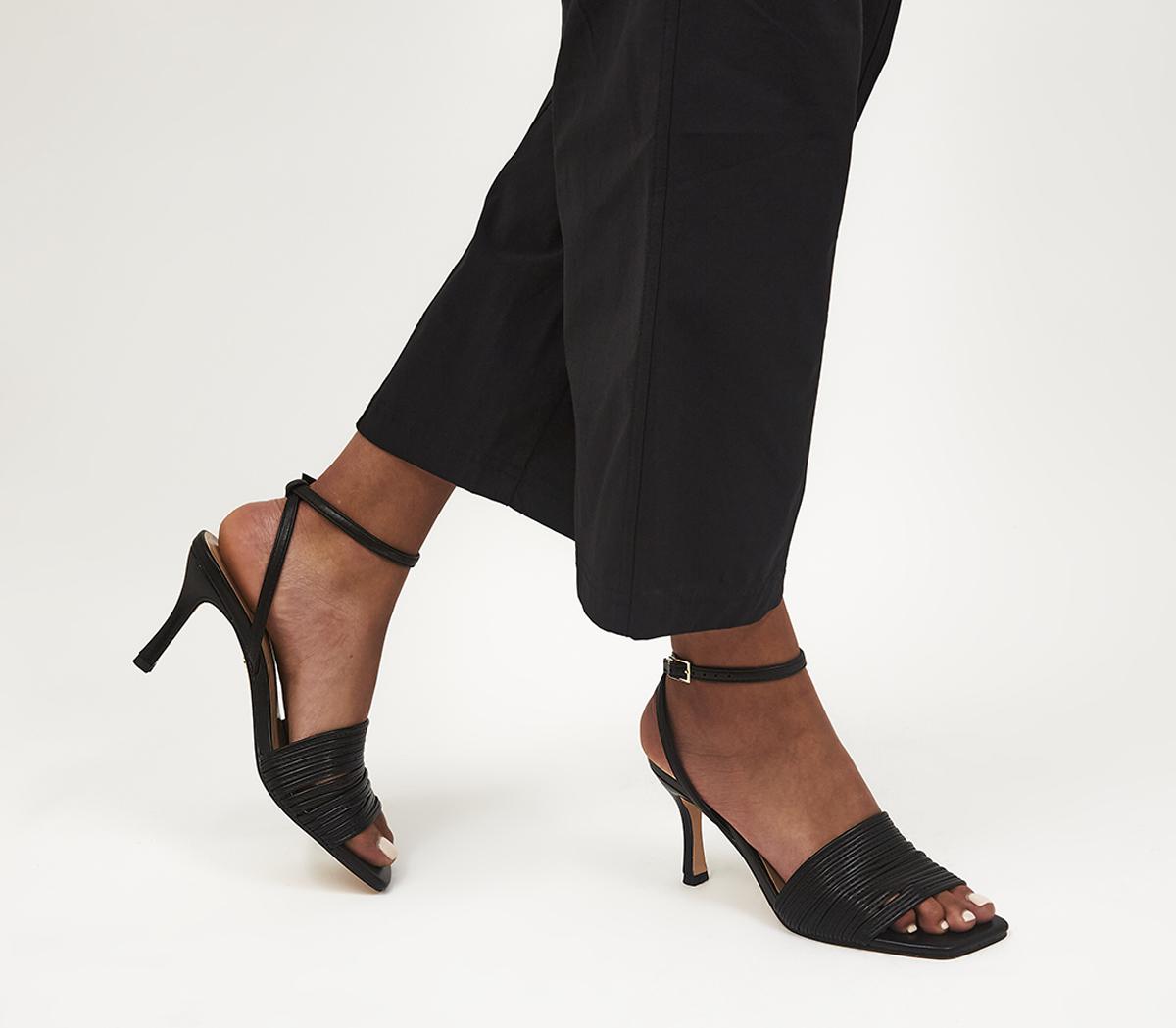 Office black strappy sandals best sale