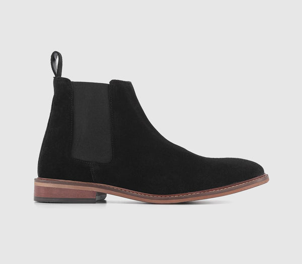 Mens Office Beacon Chelsea Boots Black Suede