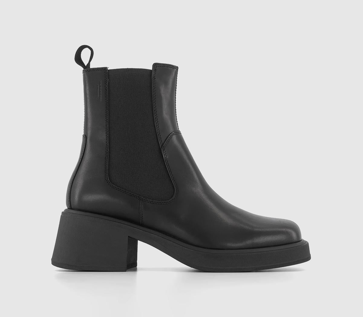 Odd Sizes - Womens Vagabond Dorah Chelsea Boots Black - UK Sizes Right 3/Left 4