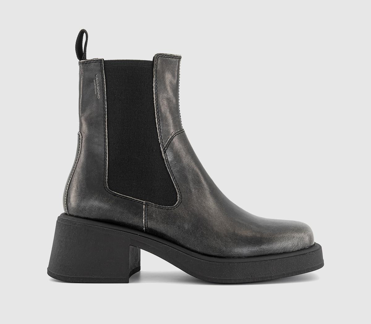 Womens Vagabond Shoemakers Dorah Chelsea Boots Grey Leather