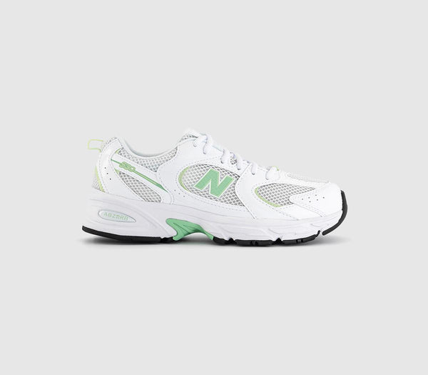 Odd Sizes - Kids New Balance 530 GS Trainers White Green - UK Sizes Right 4.5/Left 5