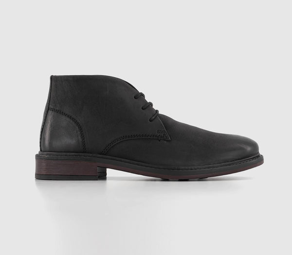 Mens Office Burlington Chukka Boots Black Leather Uk Size 8