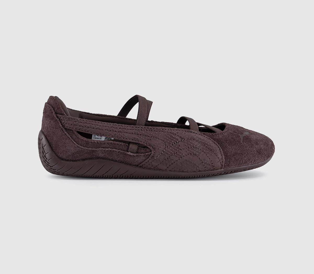 Womens PUMA Speedcat Ballet Pumps Python Chocolate Brown UK Size 5