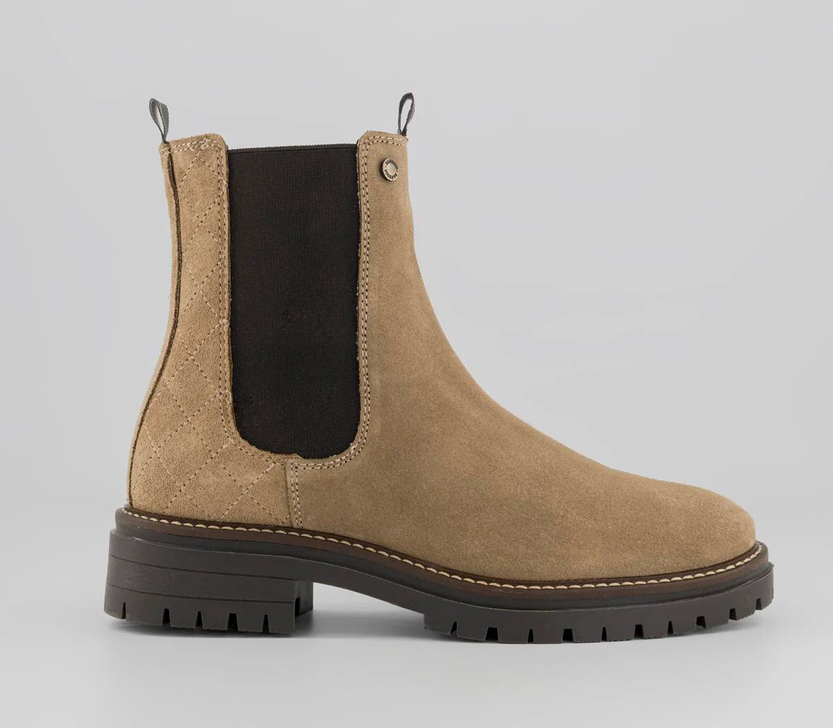 Womens Barbour Evie Chelsea Boots Trench Brown Suede UK Size 5