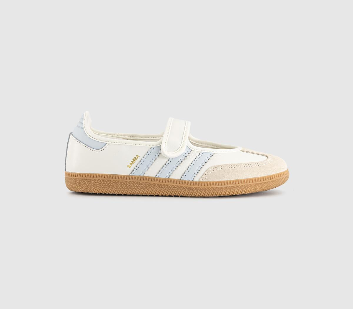 adidas Samba Jane Trainers Cloud White Gum Halo Blue UK Size 5
