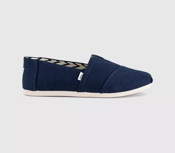 Mens TOMS Classic Alpargata Navy Heritage Canvas UK Size 8.5
