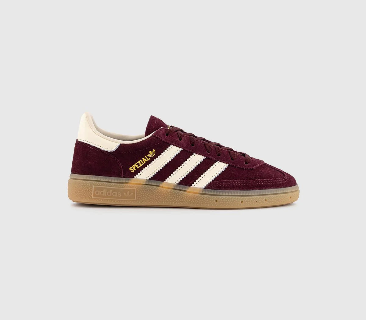 adidas Handball Spezial Trainers Maroon Cream White Gold Metallic UK Size 8