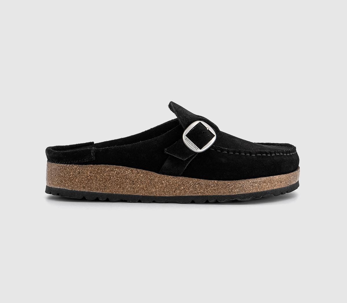 Womens BIRKENSTOCK Buckley Clogs Black Suede